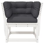 vidaXL Canapé de jardin accoudoir avec coussins blanc bois massif pin