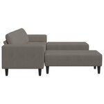 Sofa en tissu avec coussin Gris clair Tissu en velours côtelé