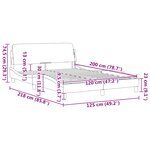 vidaXL Cadre de lit Dover gris foncé 120x200 cm velours