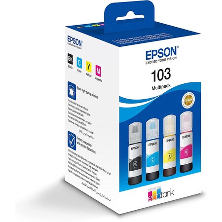 Multipack 4 cartouches n° 103 c13t00s64a original noir  cyan  magenta  jaune epson