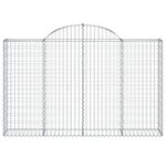 vidaXL Paniers à gabions arqués 11 Pièces 200x30x120/140 cm Fer galvanisé
