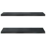 vidaXL Étagères murales 2 Pièces 75x40x3 cm noir acier inoxydable