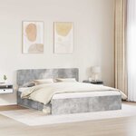 vidaXL Cadre de lit avec tête de lit Béton 180 x 200 cm Pin massif