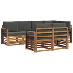 vidaXL Ensemble de canapés d'extérieur 7 pc Naturel et Anthracite