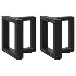 vidaXL Pieds de table basse en T  2 pièces  noir  30 x 25 x (30-31) cm  acier