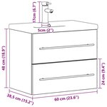 vidaXL Meuble sous-vasque avec lavabo avec tiroir 2 Pièces Bois ancien