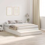 vidaXL Cadre de lit avec rangement Blanc 236.5 x 150 x 31.5 cm