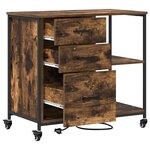 vidaXL Cabinet de Bureau Chêne fumé 76 x 41 x 72 cm Bois d'ingénierie