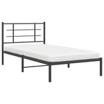 vidaXL Cadre de lit métal avec tête de lit noir 107x203 cm