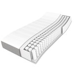 vidaXL Sommier à lattes de lit avec matelas Gris clair 200x200cm Tissu