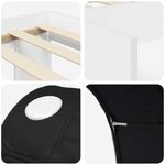 vidaXL Cadre de lit avec tunnel 3 Pièces Blanc et noir Bois d'ingénierie