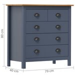 vidaXL Buffet Hill Gris 79x40x80 cm Bois de pin solide