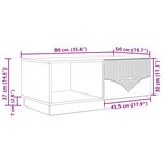 vidaXL Table basse Chêne fumé 90 x 50 x 37 cm Bois d'ingénierie