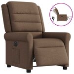 vidaXL Fauteuil inclinable électrique Marron Tissu