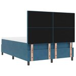 vidaXL Lit à ressorts avec matelas Bleu foncé 160 x 200 cm tissu