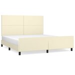vidaXL Cadre de lit avec tête de lit Crème 180x200 cm Similicuir