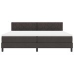 vidaXL Lit à ressorts avec matelas Marron foncé 200 x 200 cm tissu