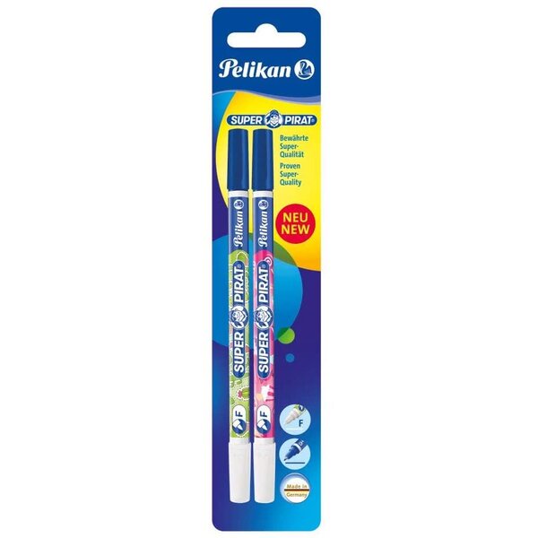 Blister de 2 effaceurs super-pirat pointe fine pelikan
