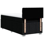 vidaXL Sommier à lattes de lit avec matelas Noir 90x200 cm Tissu