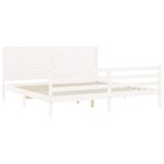 vidaXL Cadre de lit sans matelas blanc 200x200 cm bois massif