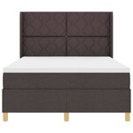 vidaXL Lit à ressorts avec matelas Marron 140 x 200 cm tissu