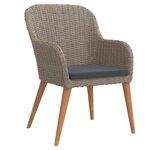 vidaXL Ensemble à manger de jardin et coussins 5 Pièces Marron