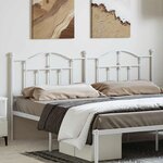 vidaXL Tête de lit métal blanc 193 cm