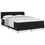 Lit Box Spring vidaXL avec Matelas - Noir  160x200 cm  Tissu