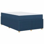 vidaXL Cadre de lit avec matelas avec matelas Bleu 120 x 200 cm tissu