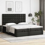 VidaXL Cadre de lit ottoman avec matelas noir 200x200 cm similicuir
