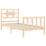 vidaXL Cadre de lit avec tête de lit 90x200 cm bois massif