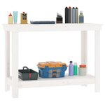 vidaXL Banc de travail Blanc 110x50x80 cm Bois de pin massif
