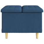 vidaXL Pouf de rangement avec coussin Bleu 60 x 60 x 45 cm tissu