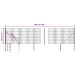 vidaXL Clôture en treillis métallique et ancrage anthracite 1x10 m