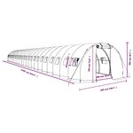 vidaXL Serre avec cadre en acier blanc 72 m² 24x3x2 m
