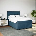 vidaXL Sommier à lattes de lit et matelas bleu 160x200 cm velours