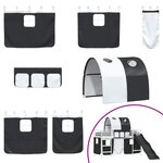 vidaXL Lit mezzanine pour enfants Blanc et Noir 99 5 x 190 cm Métал