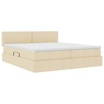 vidaXL Lit de rangement LED avec matelas Crème 200 x 200 cm Tissu