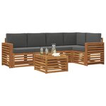 vidaXL Ensemble de canapés d'extérieur 6 pc Naturel et Anthracite