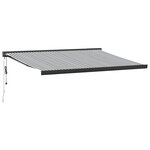 vidaXL Auvent rétractable anthracite et blanc 4x3 m tissu et aluminium