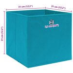 vidaXL Boîtes de rangement 4 Pièces Bleu azuré 32x32x32 cm Tissu