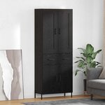 vidaXL Haut Armoire Montage mural 2 Pièces Chêne noir 69 5 x 34 x 180 cm