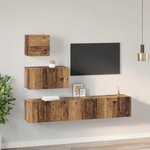 vidaXL Ensemble meuble TV 4 Pièces Bois Ancien Bois d'ingénierie