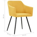 vidaXL Chaises à manger lot de 2 jaune tissu