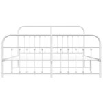 vidaXL Cadre de lit métal sans matelas et pied de lit blanc 183x213 cm