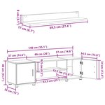 vidaXL Ensemble meuble TV 4 Pièces Chêne artisanal Bois d'ingénierie