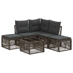 vidaXL Ensemble de canapé de jardin 6 Pièces Gris polyrotin