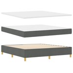Lit à ressort vidaXL avec matelas en gris foncé  180x200 cm en tissu