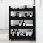 vidaXL Chariot de Rangement Étroit Chêne noir 60 x 20 x 82 cm