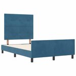 vidaXL Lit à ressorts avec tête de lit Bleu foncé 120 x 190 cm Velours